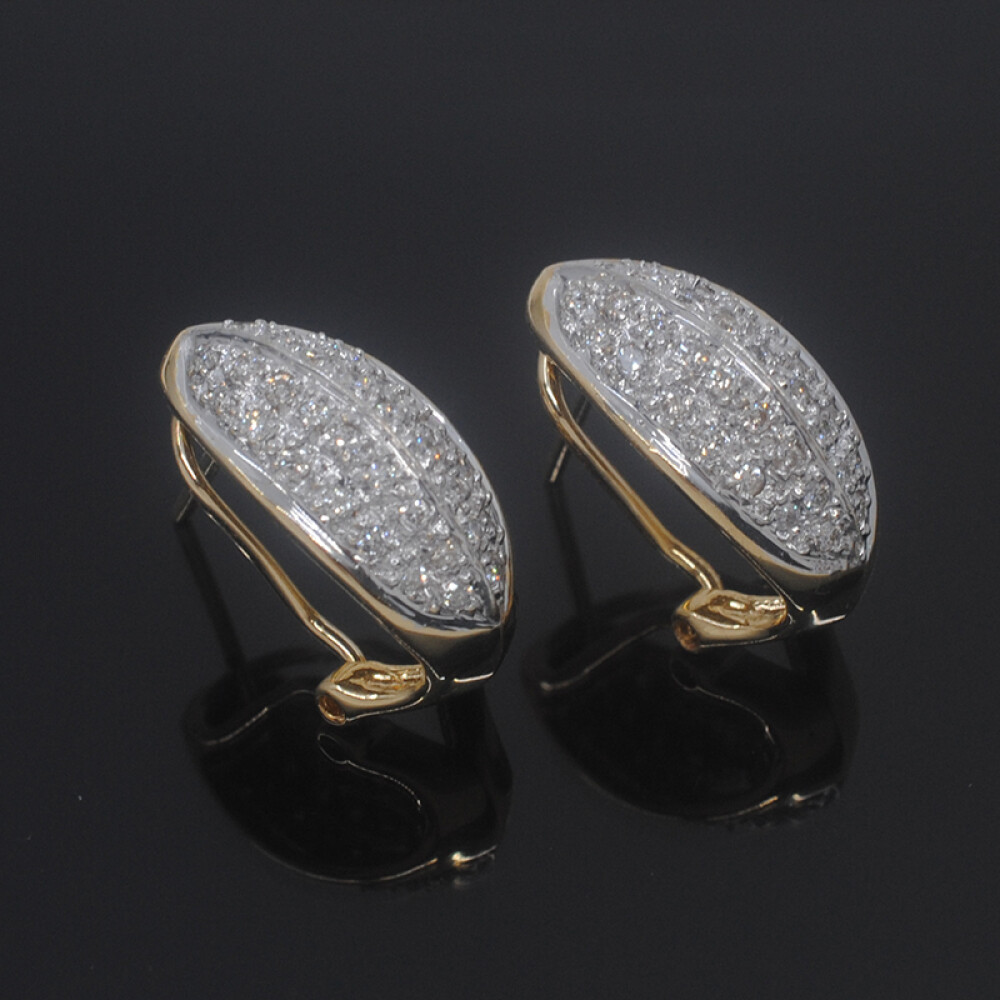 Caravanas en oro 18k 2 tonos con brillantes Caravanas en oro 18k 2 tonos con brillantes