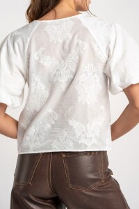 Blusa Manga Globo Crudo