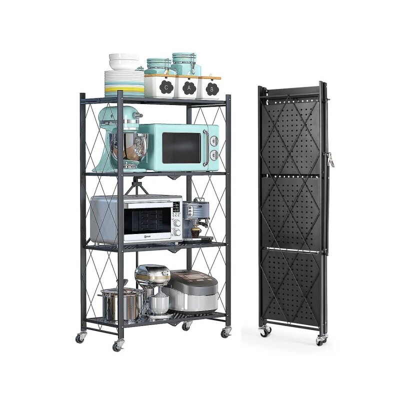 Estanteria Plegable Metalica 4 Estantes Con Ruedas Rack Estanteria Plegable Metalica 4 Estantes Con Ruedas Rack