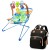 Silla Mecedora Bouncer Bebé + Mochila Maternal Impermeable Variante Color Celeste Negro