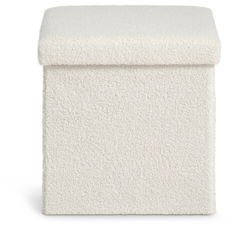 Puf Nysted 38X38 Con Almacenaje Felpa Blanco