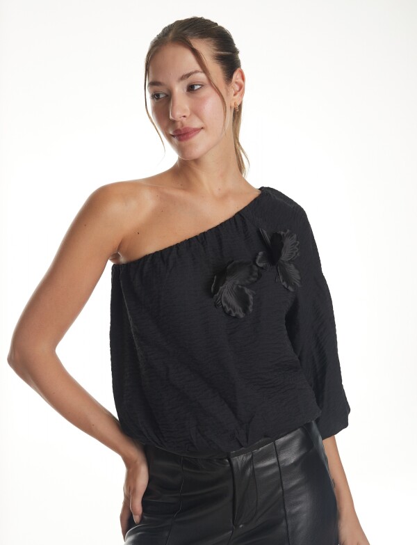 Blusa Flores NEGRO