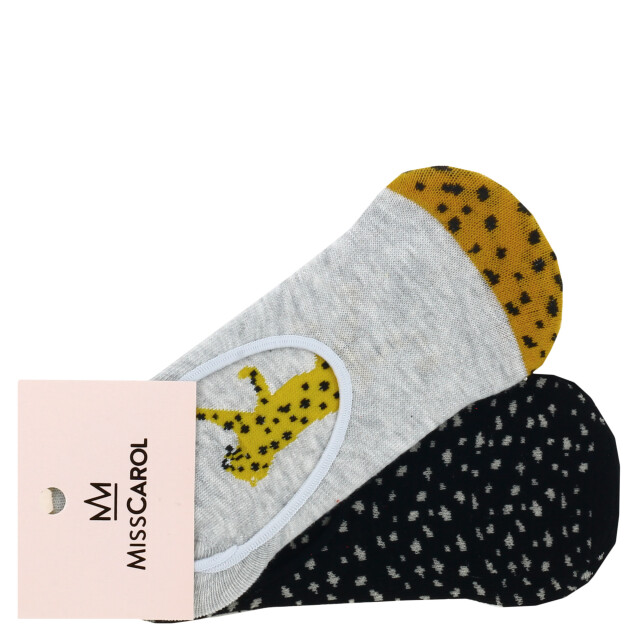 Medias de Mujer Miss Carol Media pack x2 print leopardo Gris - Negro