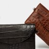 Mini bag Viena en cuero croco bridge Negro