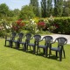 Set x6 Silla reforzada con apoya brazos NEGRO