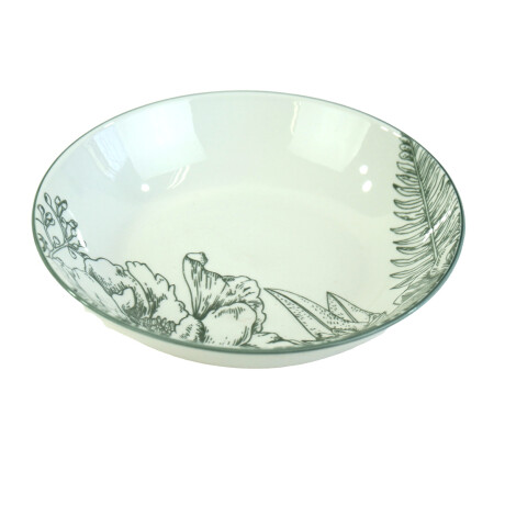 PLATO HONDO CERAMICA BCA C/DISEÑO 20X4.2CM 453GR PLATO HONDO CERAMICA BCA C/DISEÑO 20X4.2CM 453GR