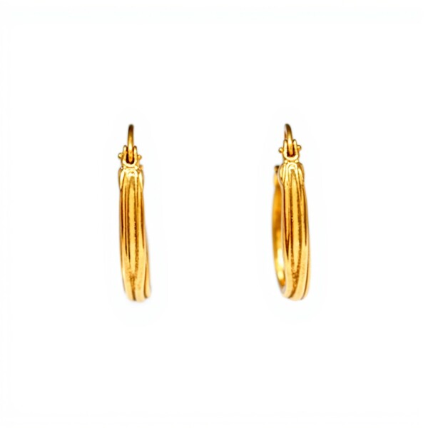 Caravanas aros torneados de oro - Oro bajo - Sin piedra- CA8258 conpiedra
