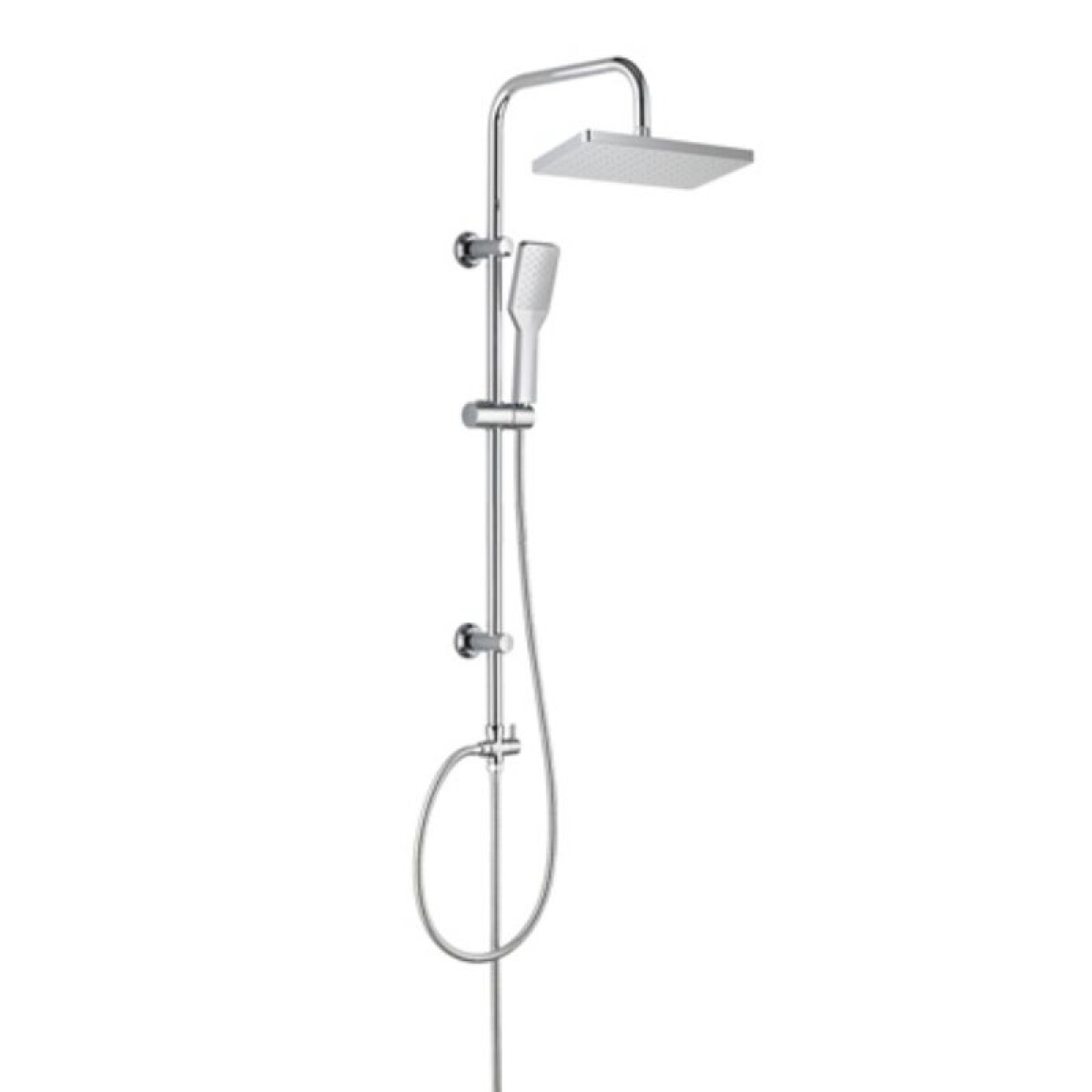 BARRAL DE DUCHA SIN GRIFERIA CROMADO - ROSETA RECTANGULAR 