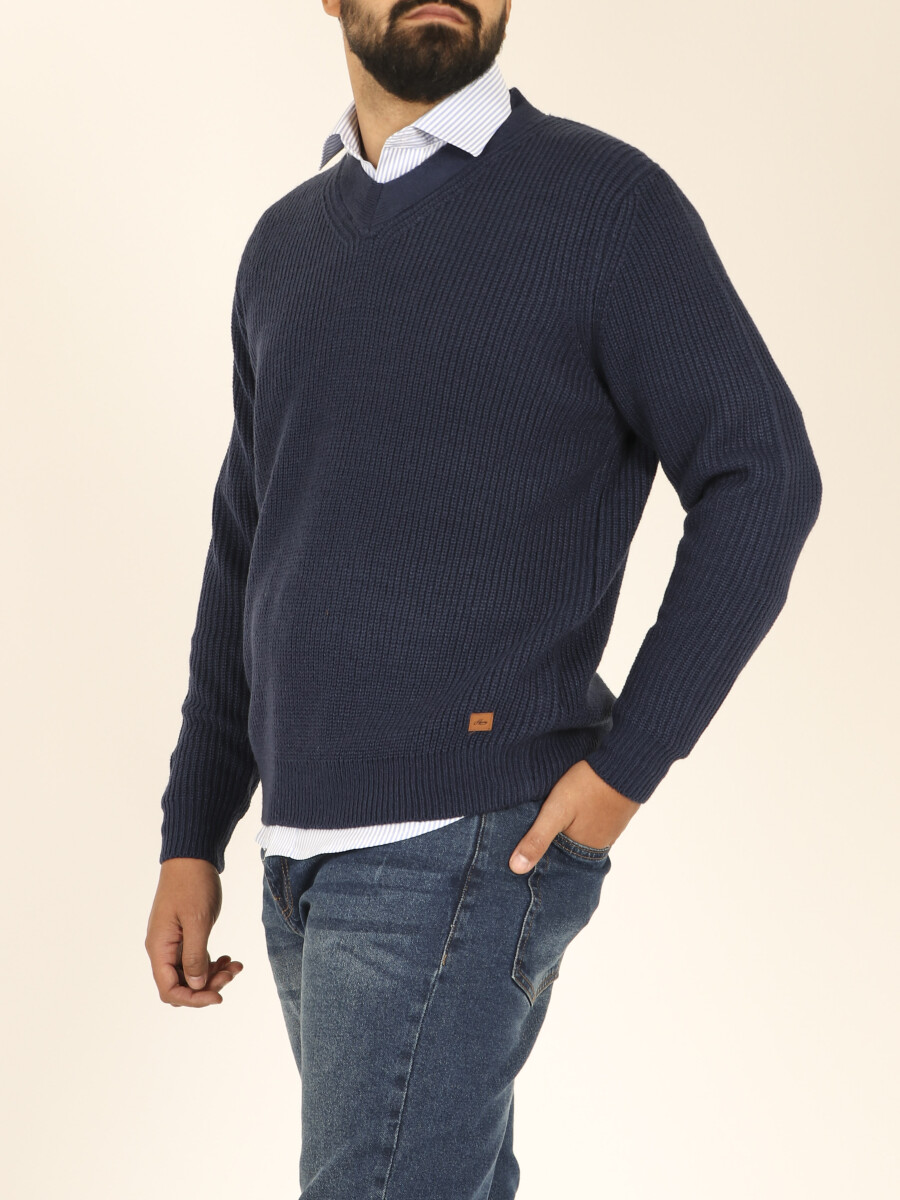 Sweater Punto Harry - Azul Oscuro 