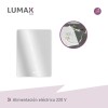Espejo Vertical Lumax c/marco desempañador y Luz 90x70cm Blanco