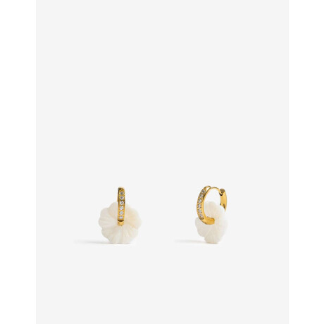 Argollas De Acero Con Nácar Dorado