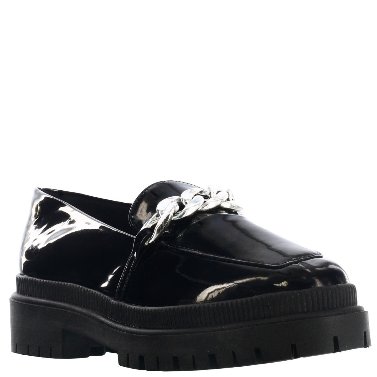 Zapato YULE con cadena en la capellada MissCarol - Black Patent 