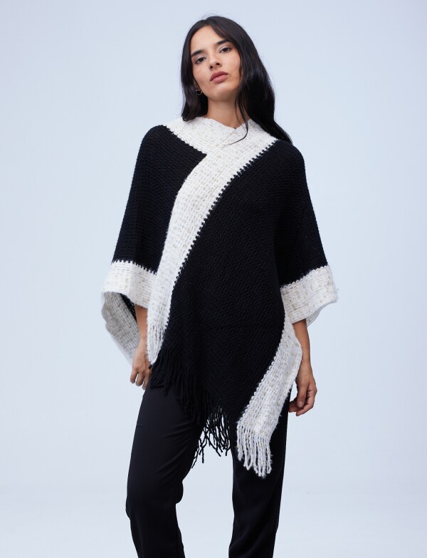 Poncho Brillo NEGRO/BLANCO