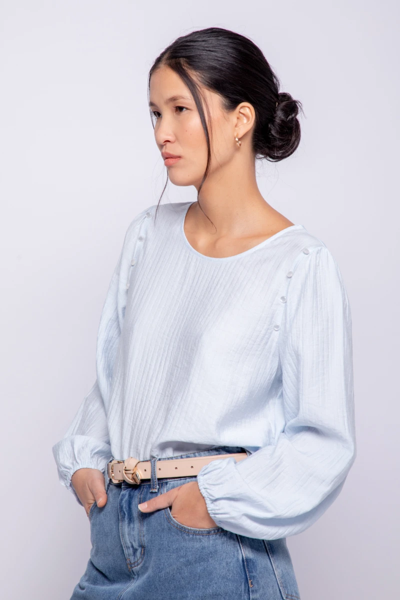 BLUSA CASIO Celeste Grisáceo
