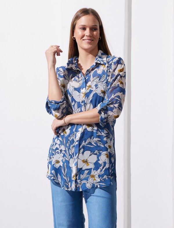 Camisola 2 Pcs Flores AZUL/MULTI
