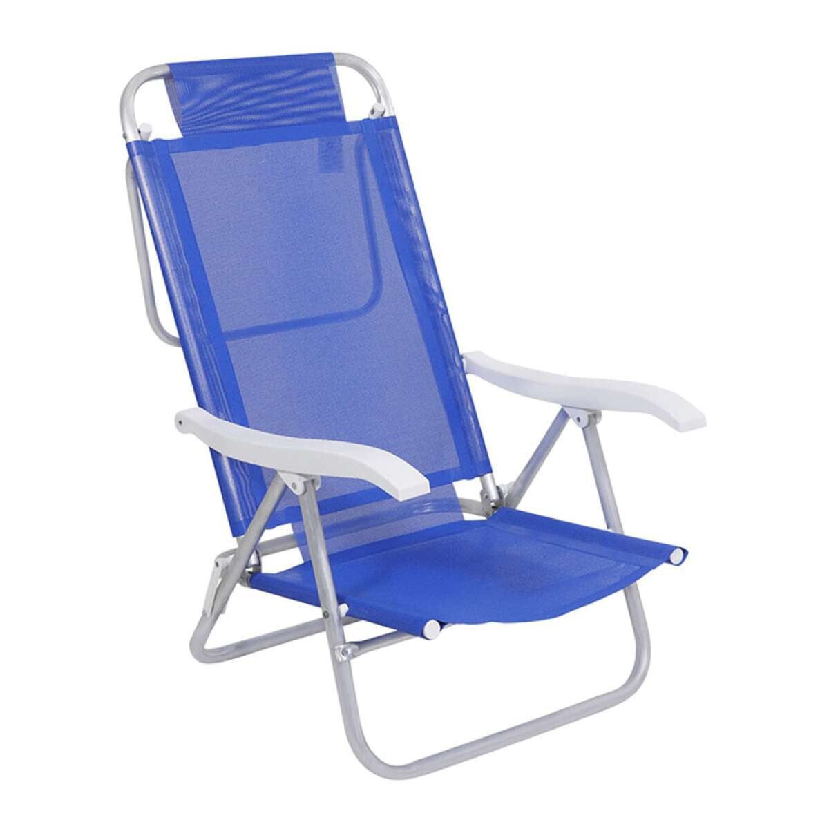 Silla Plegable de Aluminio 6 Posición - Azul 