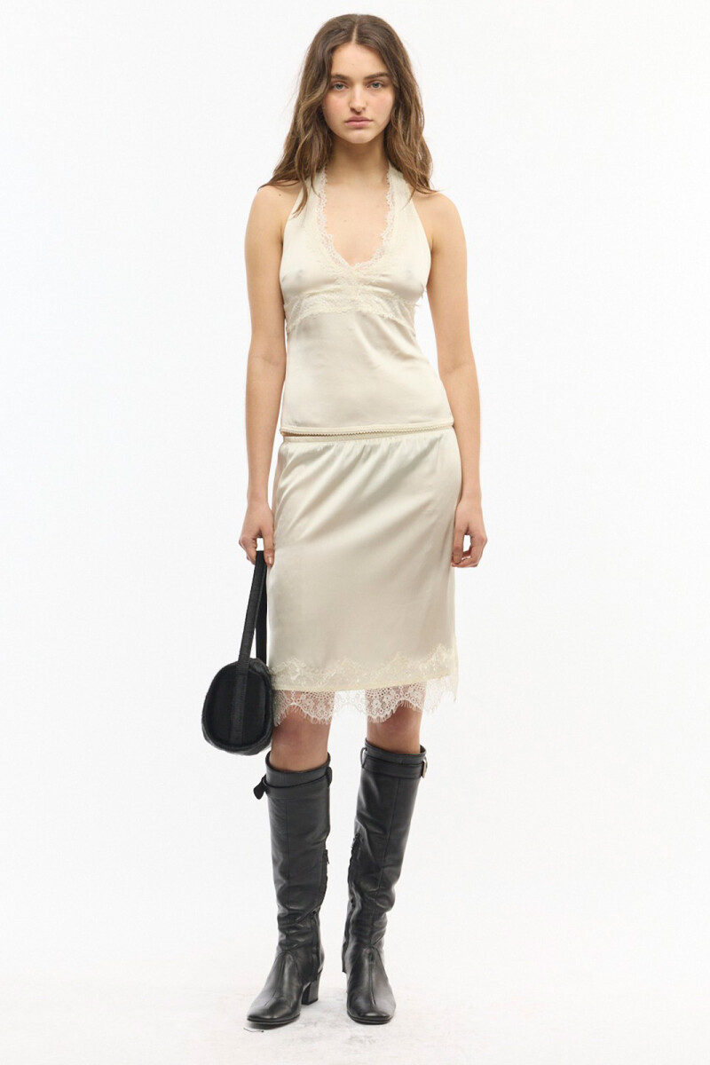 TOP HALTER SATIN Crudo