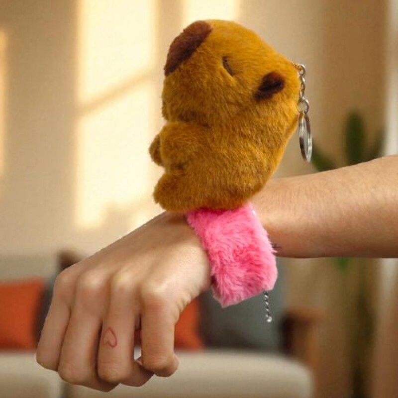 Pulsera y llavero con peluche capybara - Marron Pulsera Y Llavero Con Peluche Capybara - Marron