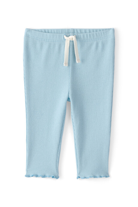Pantalón de algodón acanalado, azul Sin color