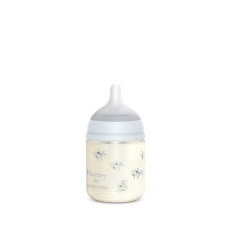 Mamadera Vidrio 120ml 0m+ poetry celeste