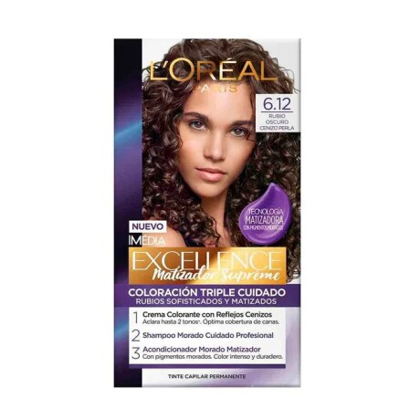 Tintura Para Cabello L'Oréal Paris Excellence Rubio Oscuro Cenizo N°6.12 Tintura Para Cabello L'Oréal Paris Excellence Rubio Oscuro Cenizo N°6.12
