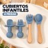Set Alimentación Bebé Platos Silicona Libre Bpa 10 Piezas Color Celeste