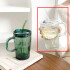 Taza vaso de vidrio c/sorbito colores 500ml 2 colores Taza Vaso De Vidrio C/sorbito Colores 500ml 2 Colores