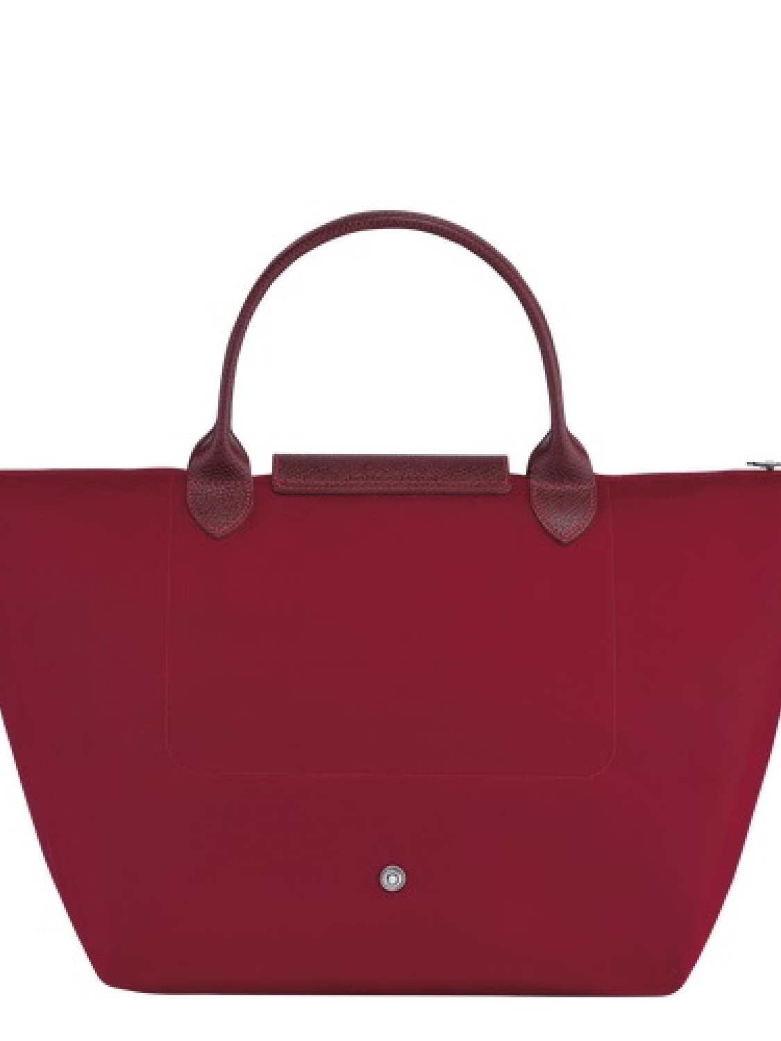 Longchamp -Cartera Longchamp plegable de nylon con cierre y asa corta, Le pliage green M Bordó