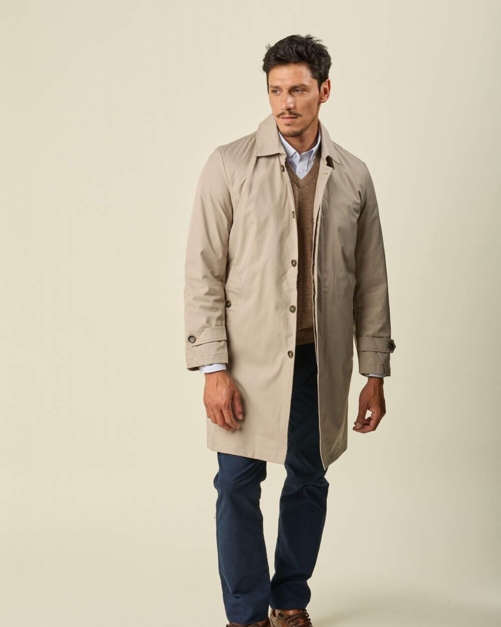 Gabardina Algodón Beige