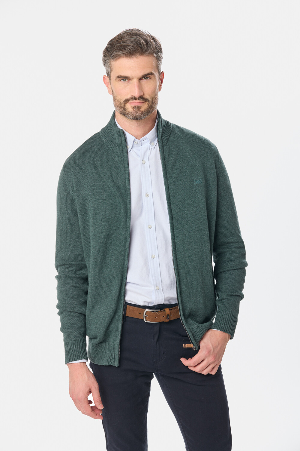 CAMPERA TEJIDA DE ALGODON Verde