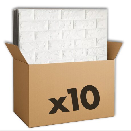 Placa Autoadhesiva Revestimiento Pared pack 10 Un Blanco