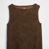 V-SL BOATNECK TOP PRINT BROWN CHEETAH
