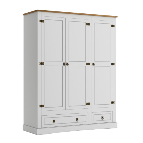 Ropero 3 Puertas Madera Maciza Linea Mexicana Blanco