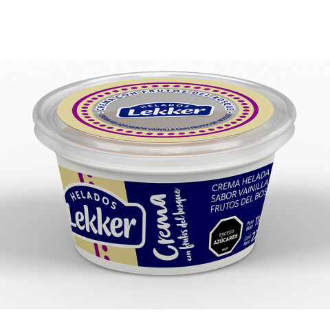 VASITO LEKKER 220 CC x18 CREMA MARMOLADA C/FRUTOS DEL BOSQUE Vasito Lekker 220 Cc X18 Crema Marmolada C/frutos Del Bosque