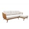 Sofá Con Chaise - Triunfo - 3 Cuerpos Marrón y beige Chaise Izquierdo