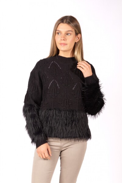 Sweater Fur Negro