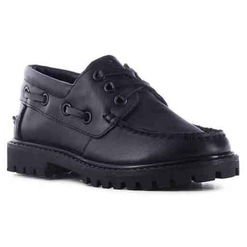 Zapatos de Niño Boomerang leñador TAP de cuero para uniforme Negro