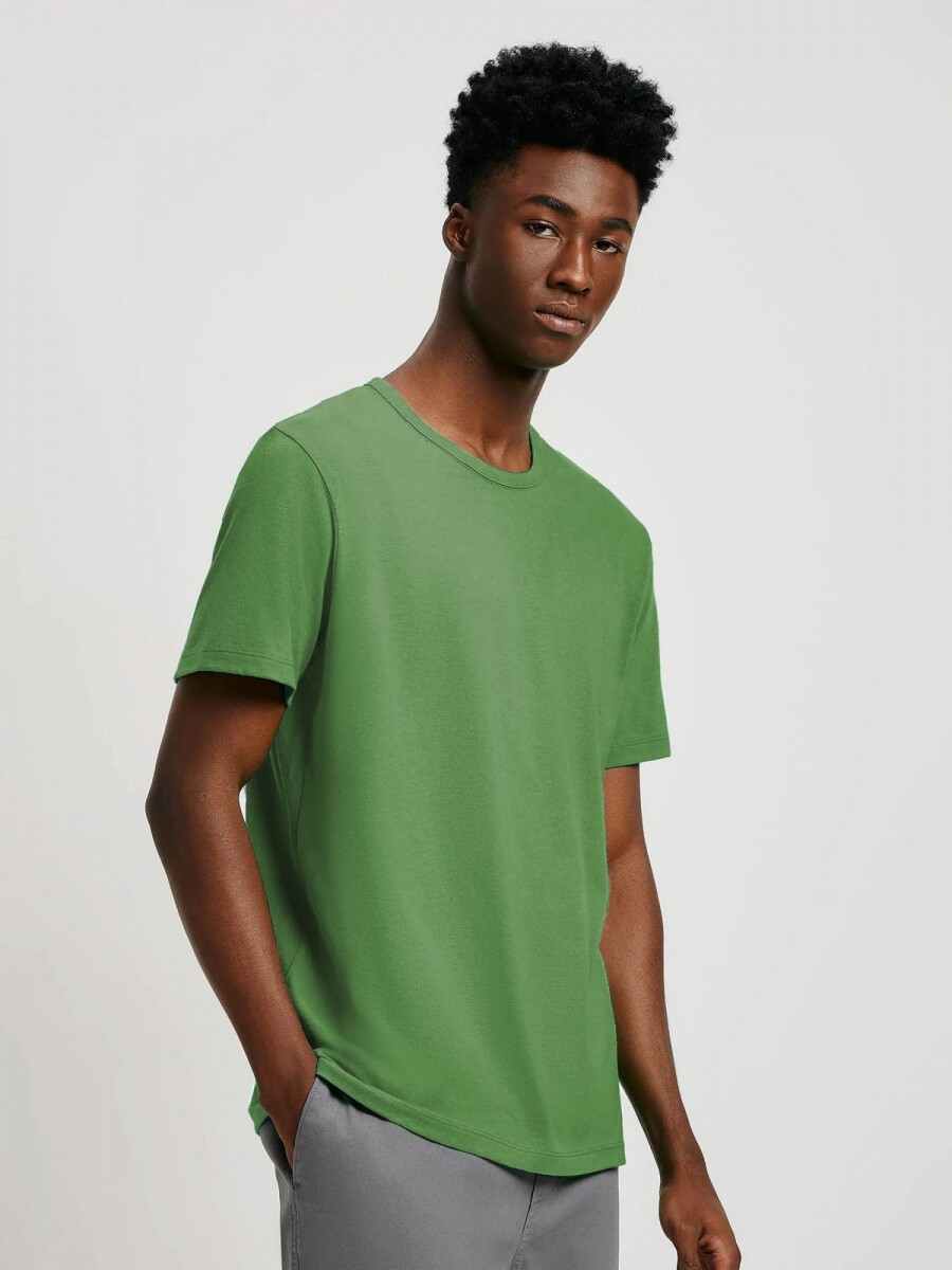 CAMISETAS BÁSICAS MANGA CORTA SLIM - VERDE CLARO 