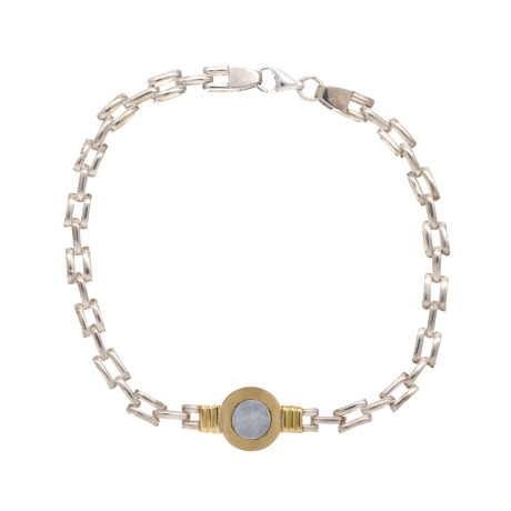 Pulsera de plata 925, double en oro 18 ktes y nácar. Pulsera de plata 925, double en oro 18 ktes y nácar.
