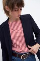Remera rayada escote bote lacre