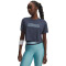 Tech Branded Crop SS-WHT GRY-044