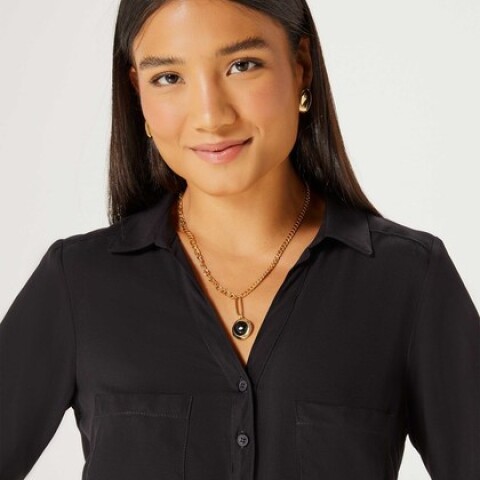 CAMISA ML FEM NEGRO