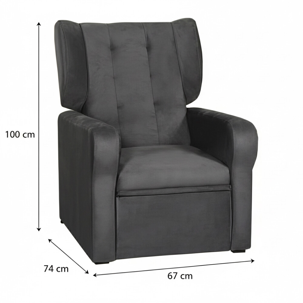 SOFÁ SILLÓN POLTRONA BUTACA RECLINABLE GRIS