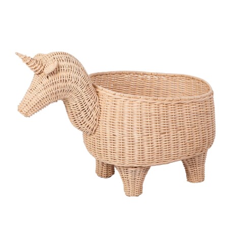 CANASTO DE JUGUETES NATURAL/BEIGE RATTÁN UNICORNIO