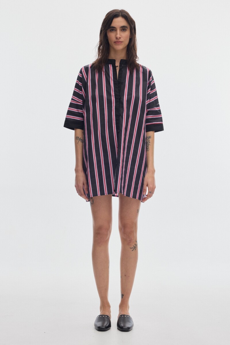 Camisola Vice Print Stripes Black