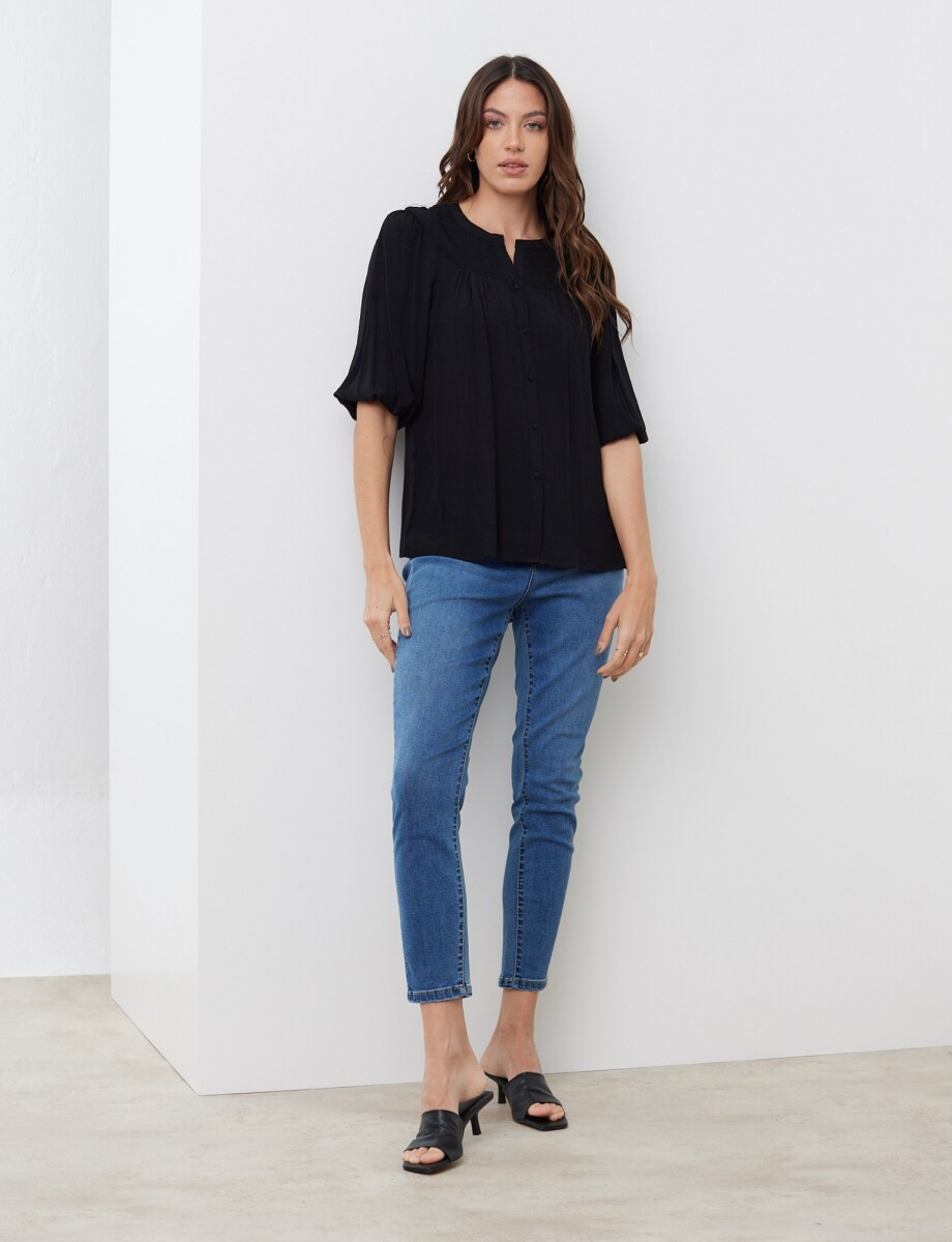 Blusa Botones - Negro 
