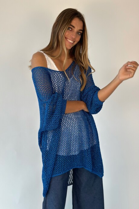 BUZO TEJIDO LUREX AMBAR Azul