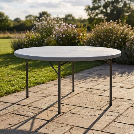 MESA PLEGABLE BLANCO POLIETILENO Y METAL AVA