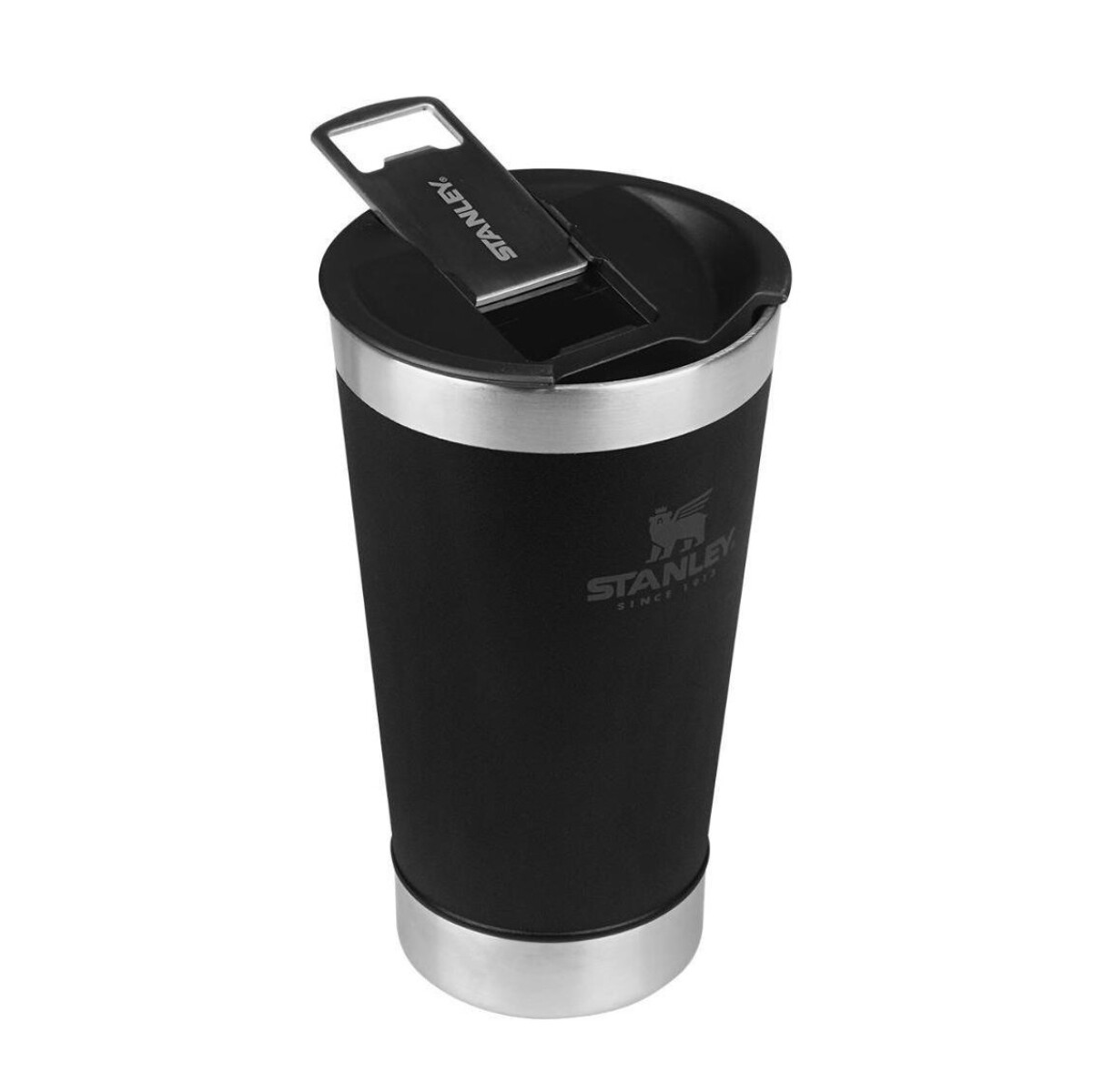 Vaso Stanley De Acero Inoxidable Para Frío, 473 Ml, Con Tapa Negro Liso 