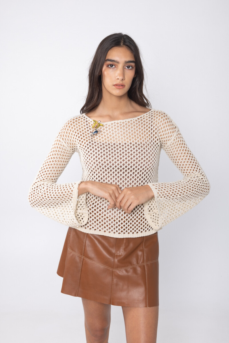 Top Reda Beige con Lurex